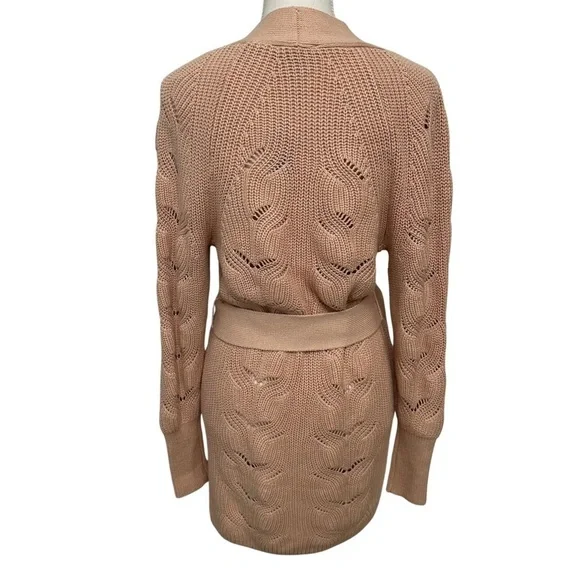 Express Pointelle Belted Cardigan Blush Pink Size Small NEW WITH TAGS Retail $88 - Picture 7 of 7